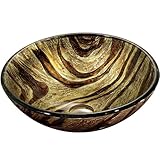 Vigo vg07034 16 – 1 / 2 "バスルーム容器シンク、Zebraラウンド強化ガラスでMultico、 ブラック VG07034 1