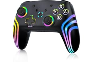 MYSTILUCK Wireless Pro Controller for Switch/Switch 2/Lite/OLED/PC, Gamepad with 7 Color Changing RGB Lighting/Hall Effect Trigger/Dual Vibration/Turbo, Ergonomically Designed Precise Joystick