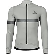 Amazon | [ Morethan ] サイクルジャージ 裏起毛 (S/グレー/長袖/秋 冬