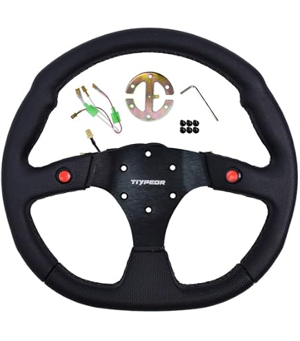 Amazon | TIYPEOR 350mm 車のドリフトD字型ステアリングホイール、改造