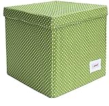 Minene Storage Cube - Green with spots star storage baskets, square storage box, large fabric storag