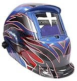 Hot Max 25086 Auto Dark Welding Helmet with 2 Sensors, Red/Blue by Hot Max