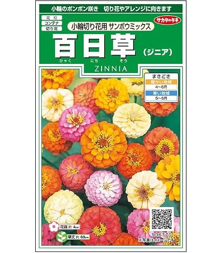 Amazon.co.jp: 百日草（ジニア）・カクタス咲 混合 2.5ml（育苗可能