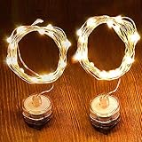 イルミネーション　ストリングライト　パーティー・イベント飾り　ラタンボール型　2M防水回転ボタン電池　スカイスター装飾ライトストリング　バッテリー付き 2本入り (暖かい白)