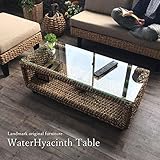 KAGLAB アジアン家具 ローテーブル ウォーターヒヤシンス バリ家具 T137AT アジアン バリ ガラス コーヒー テーブル
