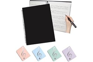 YOHAC 楽譜ファイル 【プロのピアニスト監修】 楽譜入れ 書き込める パステルカラー A4 (見開き2面 40ページ,ブラック無地)