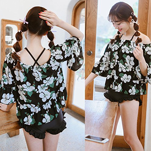 最安値 水着 レディース 体型カバー 3点セット 温泉水着 可愛いビキニ 肌触り良い水着 タンキニ 綺麗な花柄 Xl ブランクの価格比較