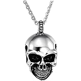 [MFYS] Jewelry ファッション メンズ ペンダント 頭蓋骨 髑髏 悪 目 ゴシック ネックレス[ギフトボックスを提供]