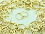 ノーブランド品 二重丸カン 10mm 100個 ゴールド 金色 （AP0103）