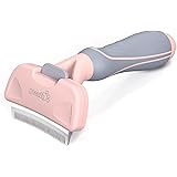 ペキュート Pecute カーブ ブラシ 抜け毛取り ボディラインにフィット 猫ブラシ 犬ブラシ 猫 小型犬用 グリーン Sサイズ (刃幅4.6cm, ピンク)