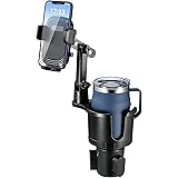 車用 2in1 ドリンク&スマホ マルチホルダー カップホルダ 多機能 スマホホルダー 車用カップ ドリンクホルダー カップスタンド 360度 回転 カップホルダー付き携帯電話ホルダー マウント 車載 スマートフォン カーマウント