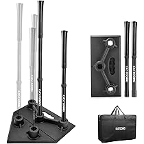 Eastgoing Heavy Duty Double Tube Batting Tee - Adjustable 5-Position Baseball/Softball Tee