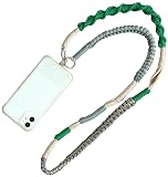 [アルトローズ] グリーン 配色ロープ ストラップ スマホショルダー スマホストラップ ショルダーストラップ ストラップホルダー 編み紐 斜めがけ 肩掛け 首掛け 調節可能 編み込み 簡単 401490-12