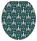 Toilet Tattoos TT-3011-R Peacock Feathers Decorative Applique for Toilet Lid, Round [並行輸入品]