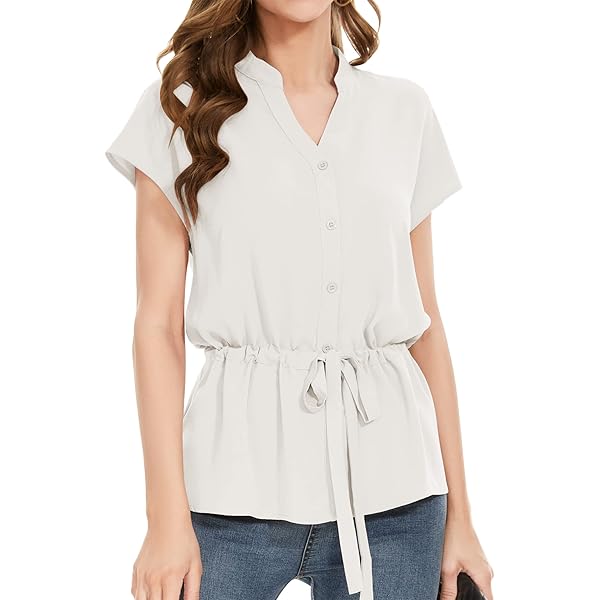 [CCGGOWMM] ブラウス レディース 夏シャツ 半袖 vネック tシャツ CCGGOWMM] ブラウス レディース 夏シャツ 半袖 vネック tシャツ