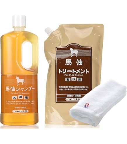 Amazon | アズマ商事 馬油 シャンプー/トリートメント 詰替え用セット