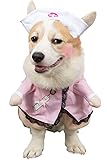 ペットパレット 犬 猫 コスプレ ハロウィン ペット 服 変装 仮装 小型犬 中型犬 大型犬 2足歩行 (ナース, S)