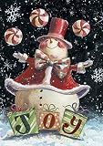 Toland Home Garden Peppermint Snowman 12.5 x 18-Inch Decorative USA-Produced Garden Flag [並行輸入品]