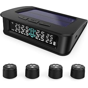 GreenGee タイヤ空気圧モニター 音声アラーム 空気圧センサー TPMS センサーIP67防水防塵 タイヤ気圧温度…