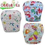 OHBABYKA遊びパンツ 0-3歳 べビー 赤ちゃん用 ボタンでサイズ調整可能 防水外層 ポリエステルメッシュ内層 オムツカバー スイミング教室 公園 海水浴 温泉旅行 水着 スイムウェア 女の子 