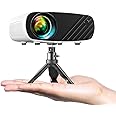 ELEPHAS Mini Projector, HD 1080P Supported Projector with Tripod and Carry Bag, 10000L Portable Outdoor Movie Projector, Comp