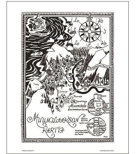 Amazon.co.jp: MOOMIN(ムーミン) モノクロポスター ムーミン谷