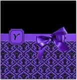 Rikki Knight Letter Y Purple Monogram Damask Bow Design Ceramic Art Tile 4 by 4 [並行輸入品]