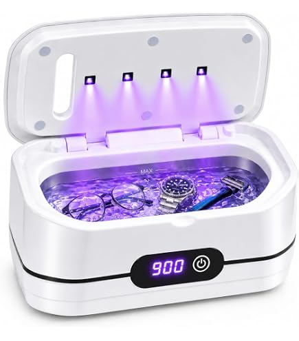 超音波洗浄機 Amazon | KUNPHY 48kHz 超音波洗浄機 U-V ダブル洗浄 400ml | 5 分
