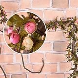 2.2メートル人工シルクローズフェイクフラワー秋黄色の葉吊り花輪植物パーティーホームウェディングガーデン花装飾-Light Pink