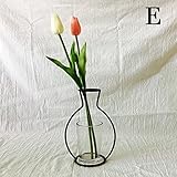 TOPmountain クリエイティブステッカーの装飾 DRIE花植物 アイアン棚 現代の概要 ガラスの花瓶 ホームガーデン
