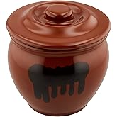 リビング(Living) 漬物容器 ミニ壺 0.9L 陶器 樽 ぬか漬け 梅漬け 保存容器 丸型 茶色