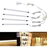 LED フィギュア ライト ライトバー スティックライト 4ピース 1.5W x 4 フィギュアラック、廊下、階段など適応 棚下直付型LEDライト (ウォームホワイト)