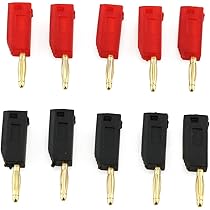 Amazon | E-outstanding 2mm バナナプラグ 10個 赤と黒 2mm ミニ