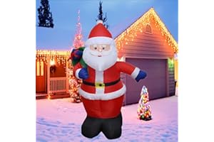 MORLU クリスマス 飾り光るサンタクロー高さ120cm エアーサンタクロース LED付き 膨張式 クリスマス飾り 防水 屋内 屋外 庭 部屋 店舗 パーティー (レッド)