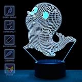 子3d Night Light Sea Animals Toys Starry Night照明ランプ海犬ベッドルームテーブルランプUSB充電式スマートスイッチ7色変更