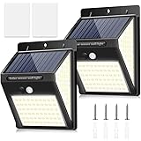 BINGONE 220LED センサーライト ソーラーライト 3面発光 2800ｍAh 大容量 IP65防水 屋外照明 人感センサー 3つ点灯モード 防犯ライト 両面テープ付き 自動点灯 太陽光発電 ガーデンライト 屋外/玄関/廊下/軒先/駐車場 防