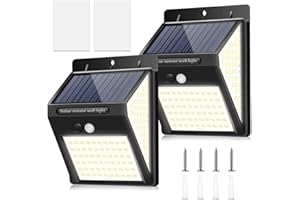 BINGONE 220LED センサーライト ソーラーライト 3面発光 2800ｍAh 大容量 IP65防水 屋外照明 人感センサー 3つ点灯モード 防犯ライト 両面テープ付き 自動点灯 太陽光発電 ガーデンライト 屋外/玄関/廊下/軒先/駐車場 防