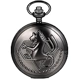 JewelryWe 懐中時計 アンティーク風 ネックレス 時計,ペンダント ウォッチ ポケットウォッチ,海馬,合金,バレンタイン プレゼント
