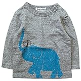 《初夏春秋対応》 ☆BateauBleue(バトーブルー) 天竺ゾウさん長袖Tシャツ 95cm /MG NO.AH-1741413