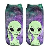 宇宙人は彼のお母さんの面白い靴下3 D印刷漫画の綿loveryスタイル可愛いの靴下chaussette femmeヒット