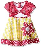 Youngland Little Girls' Knit to Seersucker Dress with Mock Pink Cardigan Yellow/Multi 5 [並行輸入品]