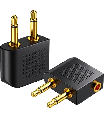 Amazon.co.jp: 金メッキ飛行機フライトヘッドホンアダプター(2個パック