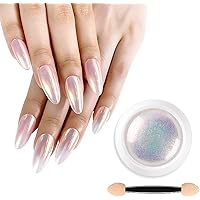 1 Pcs Neon Pearl Chrome Nail Powder, Magic Mermaid Chrome Nail Powder Iridescent Fairy Shell Nail Glitter Powder, Aurora Nail