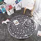 MeMoreCool Light Up Yourホームベビーラウンドフリンジボールのクロールマット、再生ゲーム、時計テレビ、床装飾クッション直径55インチ 55 inch jjdd1066-color