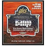 ghs (ガス) PF160 Phosphor Bronze Loop End Medium Gauge 5-String Banjo Strings バンジョー弦 【１２セット】