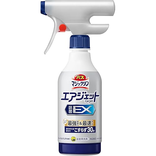 バスマジックリン エアジェット除菌EX お風呂 洗剤 浴そうザラつき・床ヌメリこすらず30秒でキュッ! ハーバルクリアの香り 本体390ｍｌ