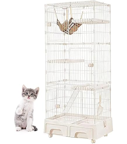 Amazon | BTM 猫ケージ キャットケージ 3段 トイレ付キ ハンモック付キ