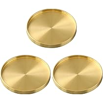 Amazon｜NOELAMOUR コースター 真鍮 金属 ゴールド 立体 丸型