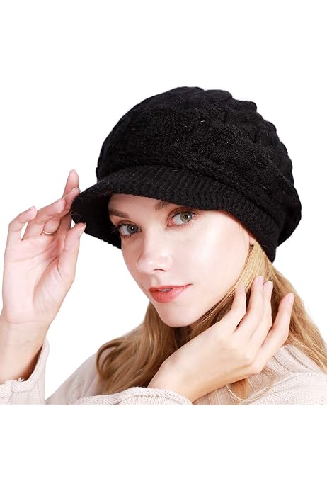Women's Winter Hat Slouchy Cable Knit 