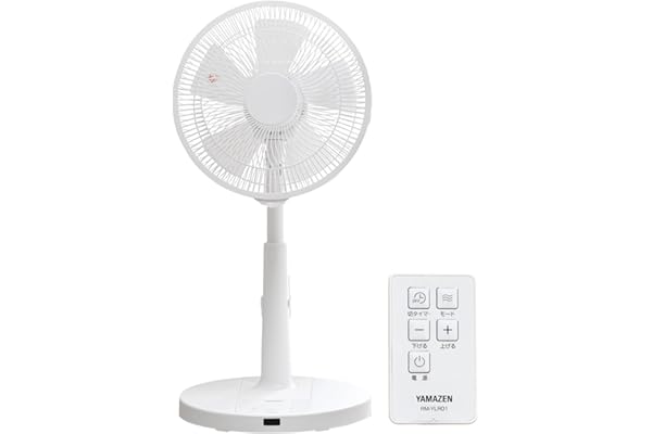 [山善] 扇風機 リビング DCモーター 静音 リモコン付き 左右首振り 風量切替7段階 切タイマー付 ホワイト YLR-YD30E(W)
